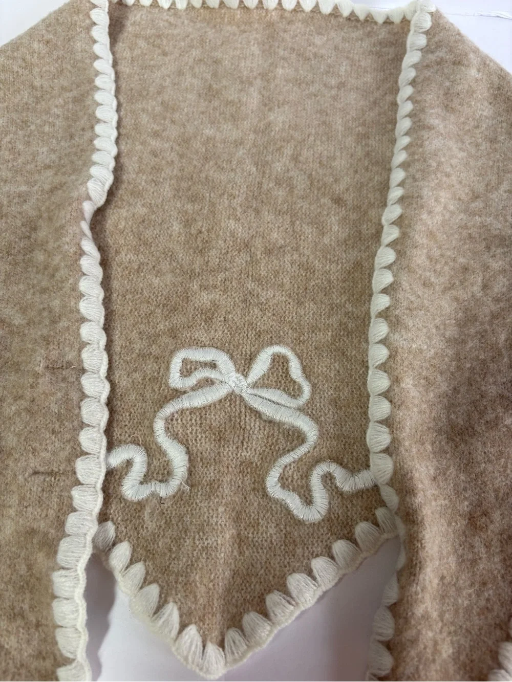 NWOT By Anthropologie Icon Embroidered Triangle Scarf
